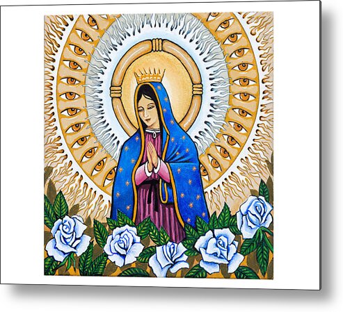 Guadalupe Metal Print featuring the painting White Roses by James RODERICK