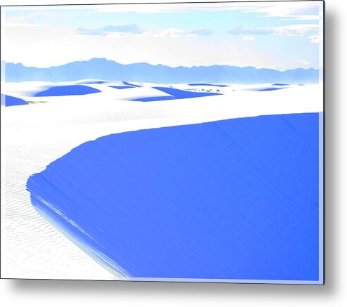 White Sands Metal Print featuring the photograph White Sands Blues by Feather Redfox