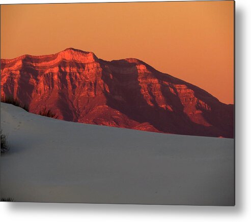San Andres Mountains Metal Print featuring the photograph White Sands Dawn #2 by Cindy McIntyre