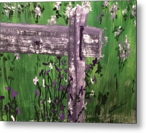 Violets Metal Print featuring the painting Wild Violets by David Bartsch