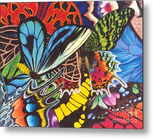 Butterflies Metal Print featuring the painting Wings of Utopia by Lucy Arnold