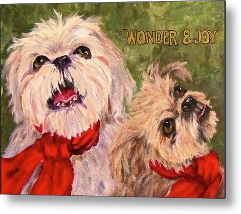 Dogs Metal Print featuring the painting Wonder and Joy by Barbara O'Toole
