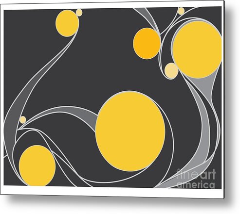 Yellow Circles Metal Print featuring the digital art Yellow Circles Abstract Design by Patricia Awapara