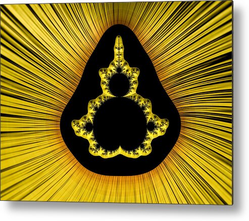 Fractal Metal Print featuring the photograph Yellow Rays by Constance Sanders