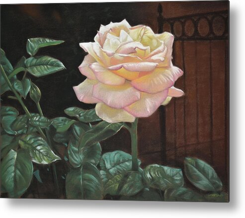 Art Metal Print featuring the painting Yellow Rose of Texas by Christopher Reid
