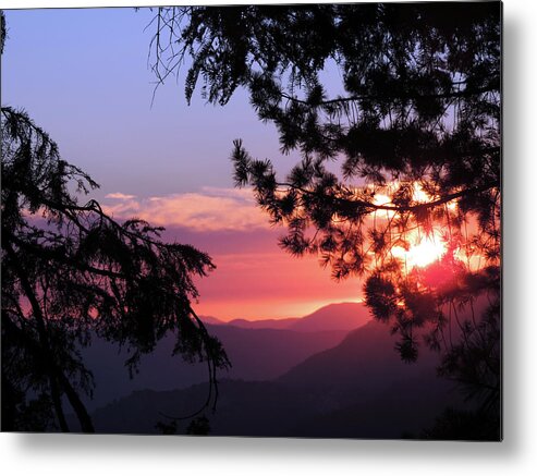 Sun Metal Print featuring the photograph Yosemite Sunset by Eric Forster