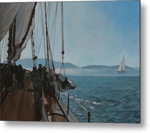 Zodiac Metal Print featuring the painting Zodiac Under Sail by Robert Bissett