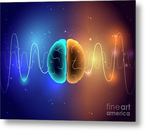 Brain Metal Print featuring the photograph Brain Waves #1 by Pikovit / Science Photo Library