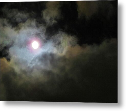 Moon Metal Print featuring the photograph Moody Moon by Linda Stern