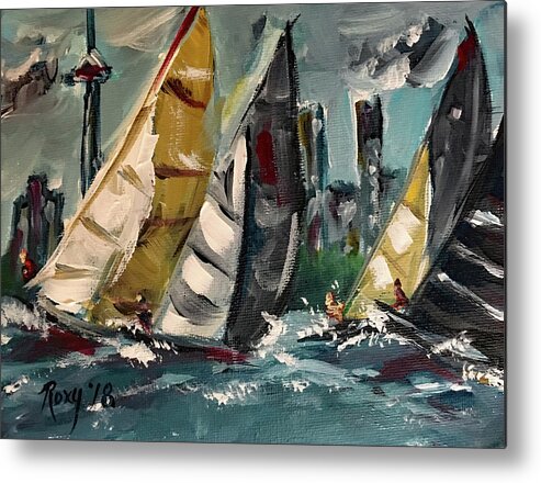 Harbor Metal Print featuring the painting Racing Day by Roxy Rich