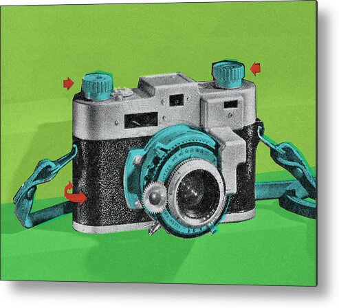 Camera Metal Print featuring the drawing Camera #14 by CSA Images