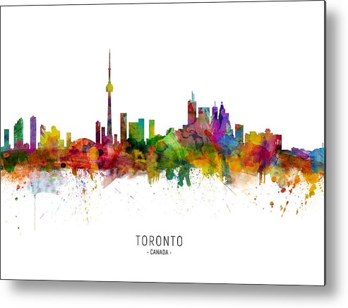 Toronto Metal Print featuring the digital art Toronto Canada Skyline by Michael Tompsett
