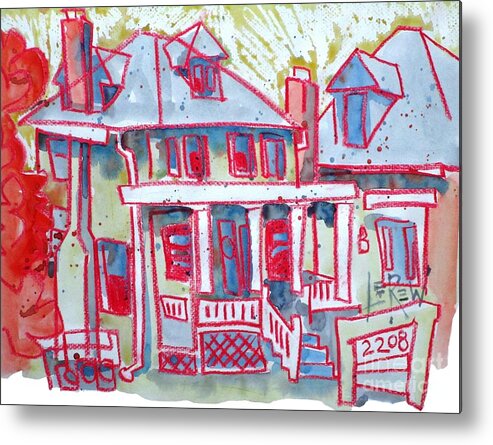 Camp Hill Metal Print featuring the painting 2208 House by Larry Lerew