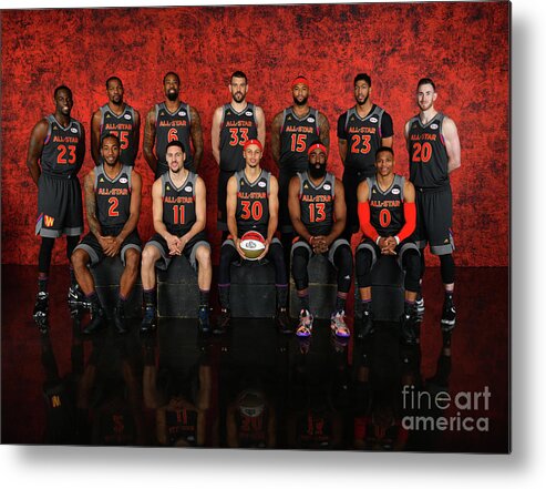 The 2017 Western Conference All-stars Metal Print featuring the photograph Nba All-star Portraits 2017 #3 by Jesse D. Garrabrant