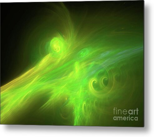Green Metal Print featuring the photograph Plasma Field #4 by Sakkmesterke/science Photo Library