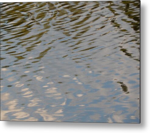 Water Metal Print featuring the photograph Texture of water ripples on the surface of the river #4 by Oleg Prokopenko