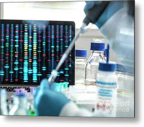 Dna Metal Print featuring the photograph Dna Research #41 by Tek Image/science Photo Library