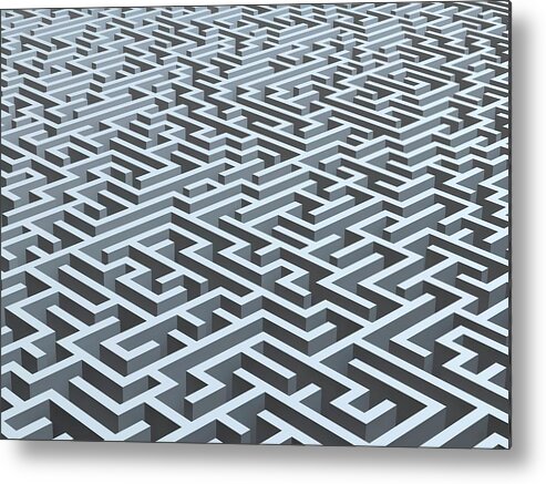 Confusion Metal Print featuring the digital art Maze, Artwork #8 by Pasieka