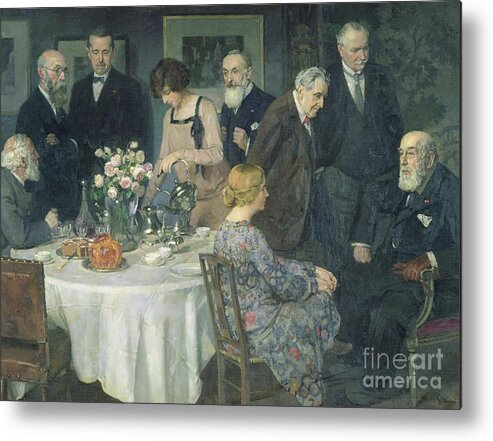 Artist Metal Print featuring the painting A Group Of Artists, 1929 by Jules Alexandre Gruen Or Grun