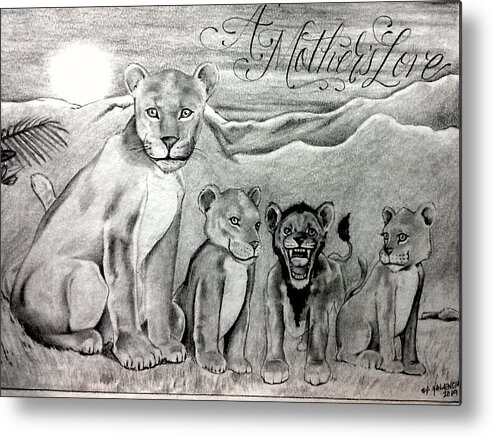 Mexican American Art Metal Print featuring the drawing A Motherz Pride by Joseph Lil Man Valencia