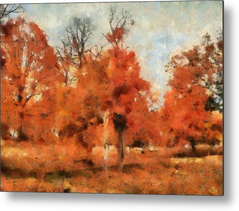 Fall Metal Print featuring the mixed media Afternoon in the Cemetery I by Christopher Reed