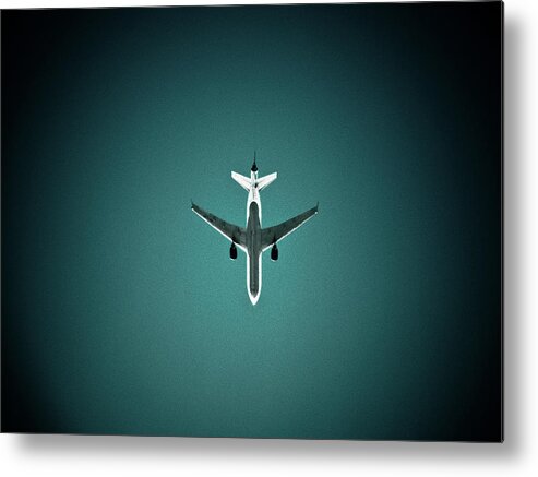 Outdoors Metal Print featuring the photograph Airplane Silhouette by Miikka S Luotio