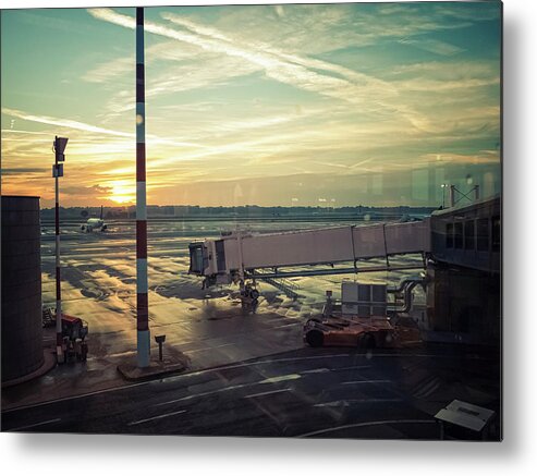 Airport Departure Area Metal Print featuring the photograph Airport by Cirano83