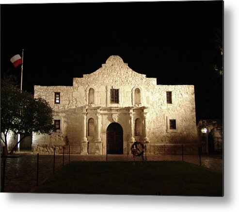 Monument Metal Print featuring the photograph Alamo In San Antonio Texas At Nite by Dwphoto