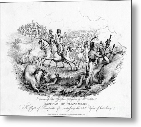 Horse Metal Print featuring the drawing Battle Of Waterloo, Belgium, 1815 1817 by Print Collector