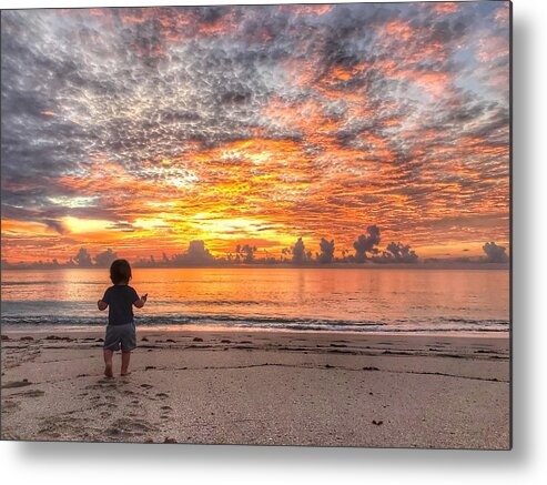 Florida Metal Print featuring the photograph Beach Baby Sunrise 2 Delray Beach Florida by Lawrence S Richardson Jr