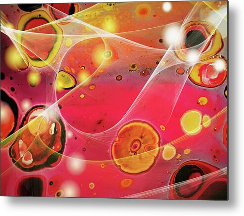 Fluid Painting Metal Print featuring the painting Behind the veil. by Art by Gabriele