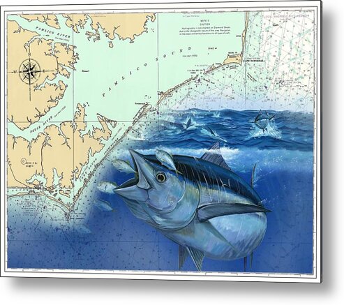 Bluefin Tuna Metal Print featuring the painting Bluefin chart by Mark Ray
