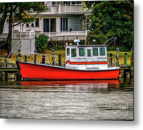 Chesapeake City Metal Print featuring the photograph Boat along the CD Canal by Nick Zelinsky Jr