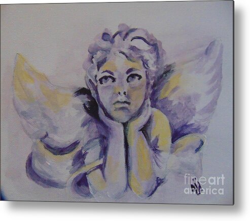 Angel Metal Print featuring the painting Bradyn's Angel by Saundra Johnson