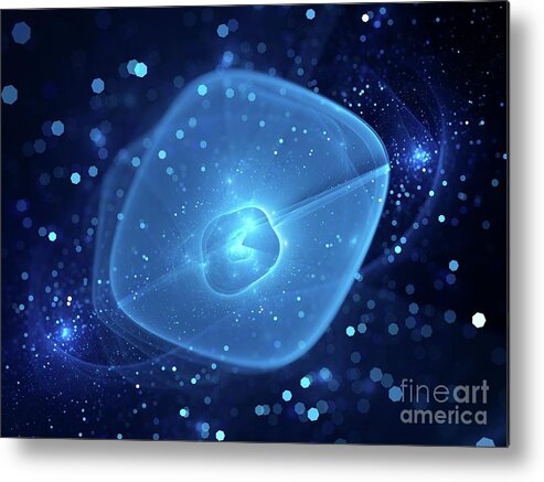 Star Metal Print featuring the photograph Bubble Shaped Force Field In Space by Sakkmesterke/science Photo Library