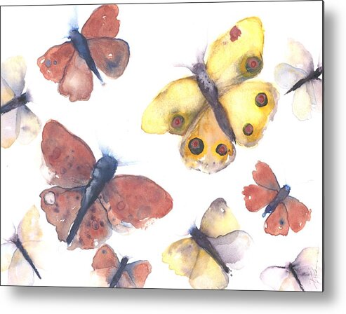Colorado Artist Metal Print featuring the painting Butterflies by Dawn Derman