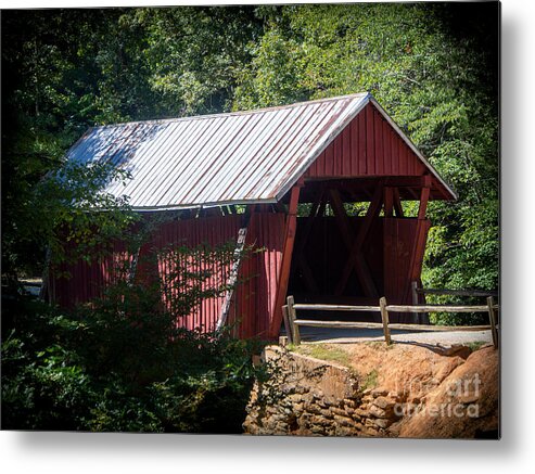 Covered Bridge Metal Print featuring the photograph Campbell's Covered Bridge in Greenville County, South Carolina by L Bosco