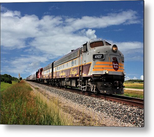 Cp Train Vintage Rail Way Railroad Canadian Pacific Across Canada Train Tracks  Metal Print featuring the photograph Canadian Pacific by David Matthews