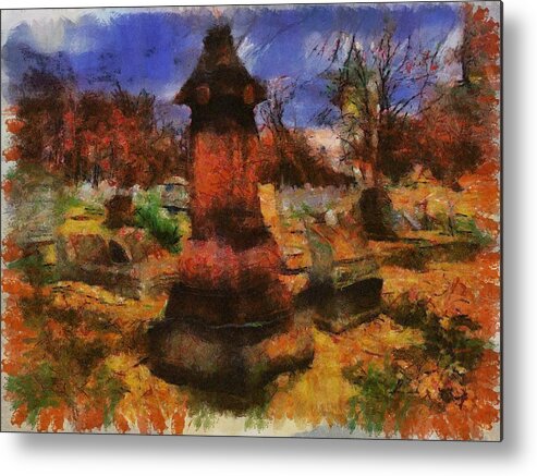 Cemetery Metal Print featuring the mixed media Cemetery Afternoon II by Christopher Reed