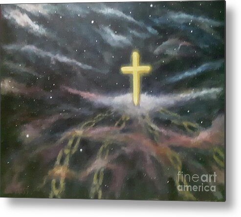 Space Metal Print featuring the painting Chain Breaker by Tina Glass