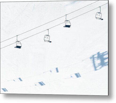 Shadow Metal Print featuring the photograph Chairlift And Ski Piste by Georgeclerk