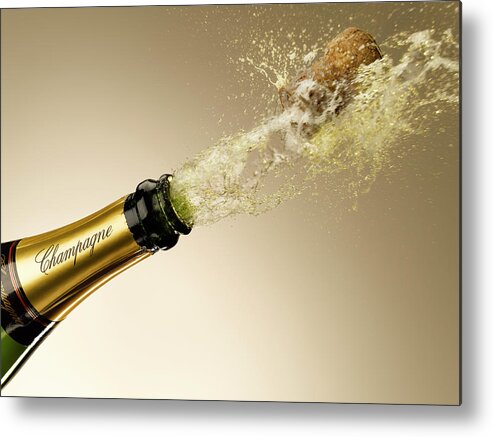 Celebration Metal Print featuring the photograph Champagne And Cork Exploding From Bottle by Andy Roberts