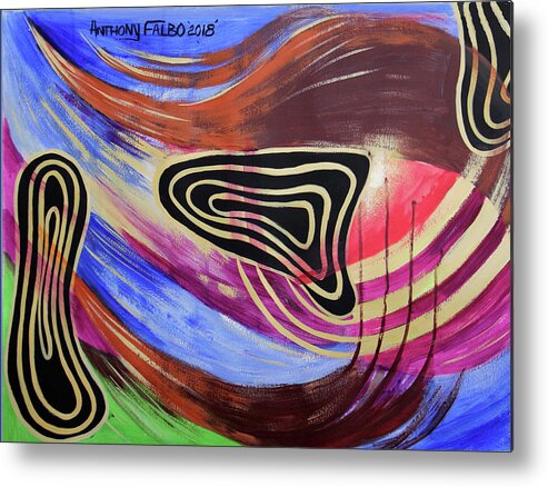Abstract Metal Print featuring the painting Children Of God Philippians 2-15 by Anthony Falbo