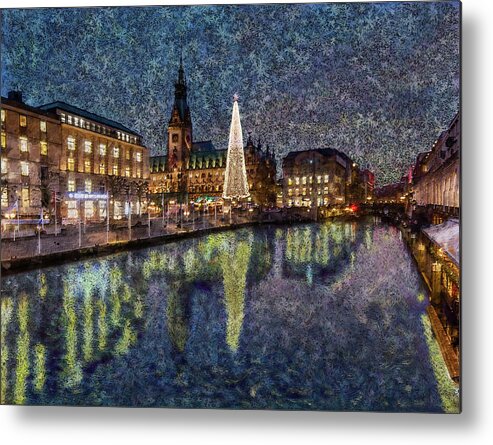 Hamburg Metal Print featuring the digital art Christmas Hamburg by Alex Mir