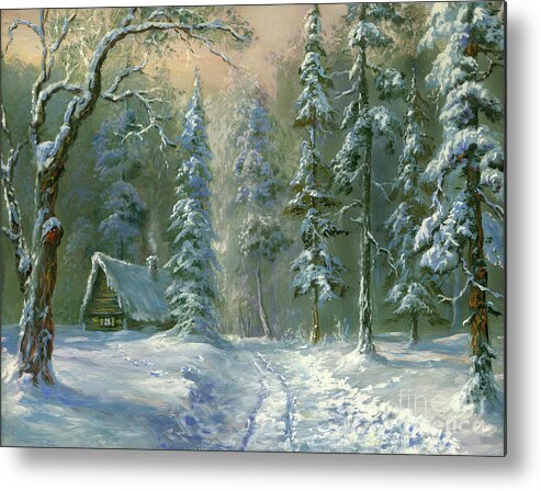 Snow Metal Print featuring the digital art Christmas Landscape by Pobytov
