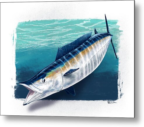 Wahoo Metal Print featuring the digital art Close Call by Kevin Putman