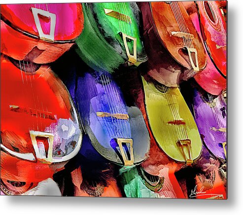 Colorful Metal Print featuring the photograph Colorful Guitars by GW Mireles