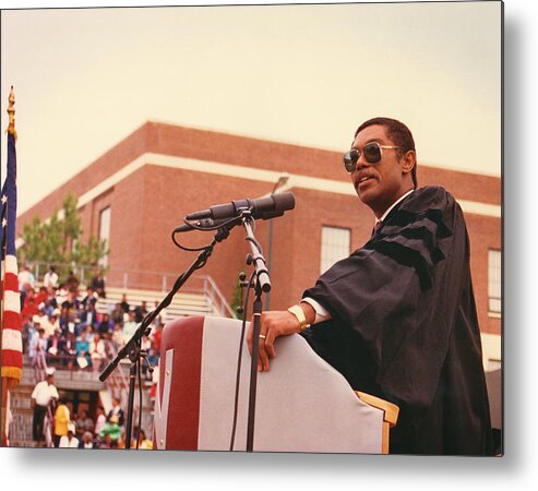Standing Metal Print featuring the photograph Commencement - Dan Blue Speaking by North Carolina Central University