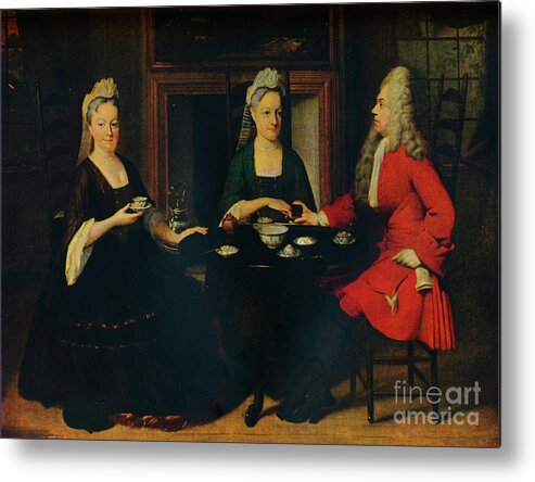 18th Century Metal Print featuring the drawing Conversation Piece, C1735 by Print Collector