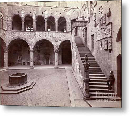 People Metal Print featuring the photograph Courtyard Of The Palazzo Del Podesta by Bettmann